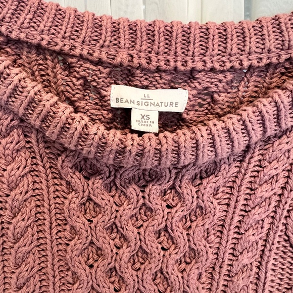 L.L. Bean Signature Cotton Fisherman Tunic Sweater - Vintage Plum - X-Small - Picture 3 of 6